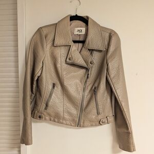 Jack by BB Dakota Women's Beige Leather Jacket